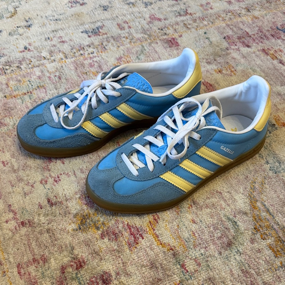 Adidas Gazelle Blue and Yellow Sneakers